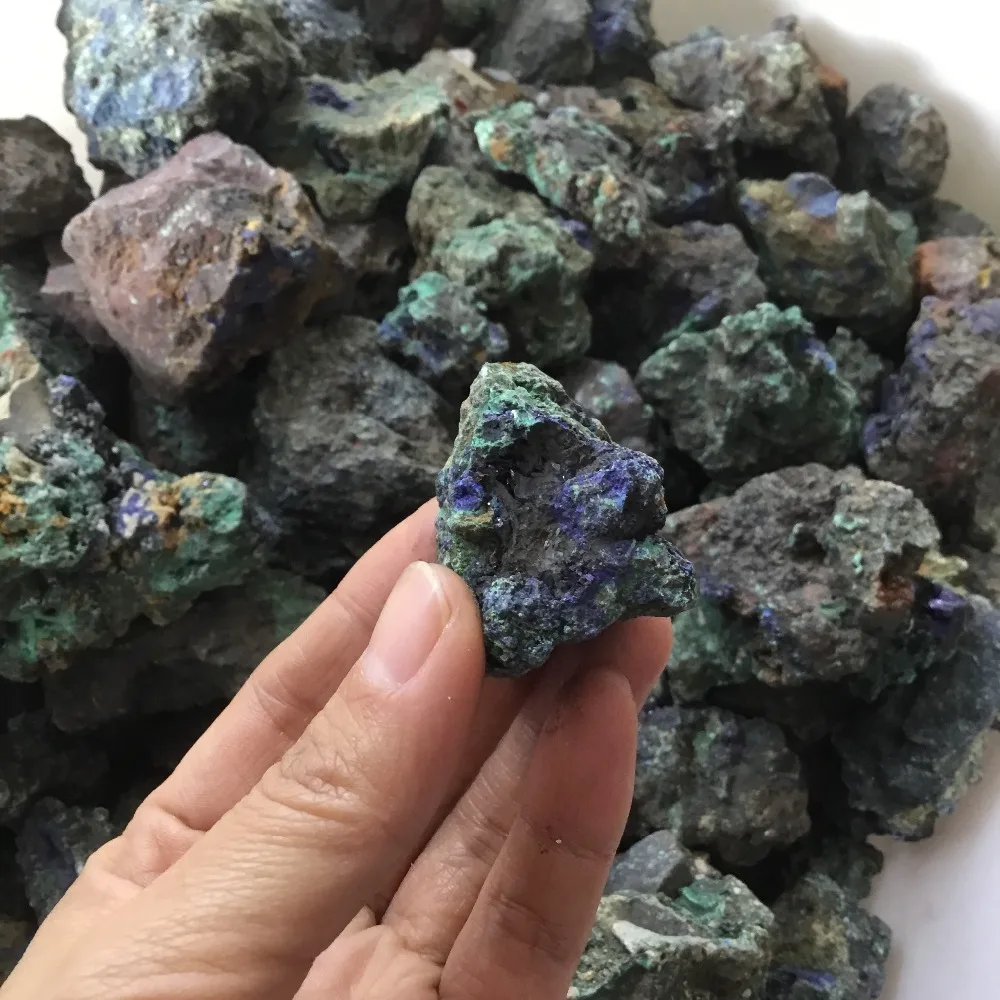 

Natural raw chessylite rough stone azurite mineral specimen