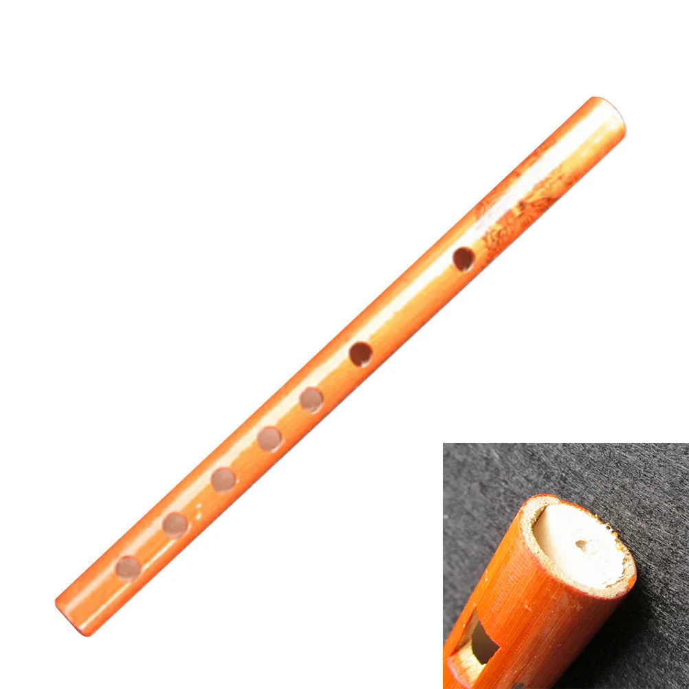 1PC IRIN Chinese Traditional 6 Holes Bamboo Flute Vertical Flute Clarinet Student Musical Instrument Wooden Color For Kids Gift