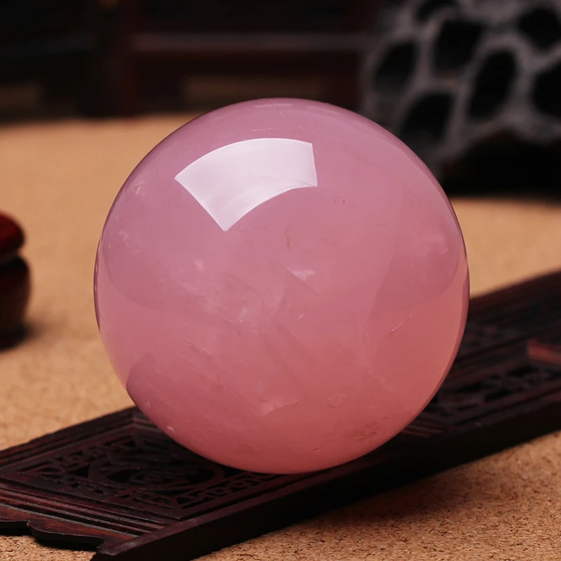 

80mm pink crystal ball natural specimen rose quartz ball natural crystal ball healing stone Chakra energy ball Christmas gifts