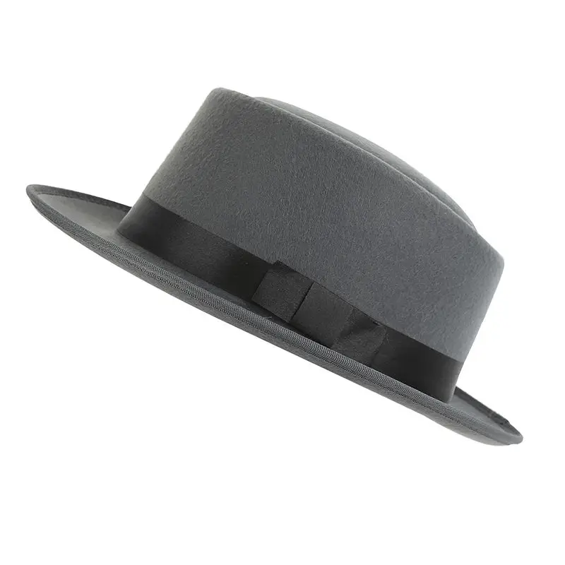 [YARBUU] меховая фетровая шапка унисекс для мужчин и женщин, высококачественные зимние шапки, одноцветная и черная шерстяная шапка, благородная шапка - Цвет: dark grey