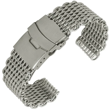 LPWHH Net Weave Stainless Steel Watchband 18mm 20mm 22mm 24mm Metal Buckle Watches Strap Bracelet Women Black Silver Rose Gold