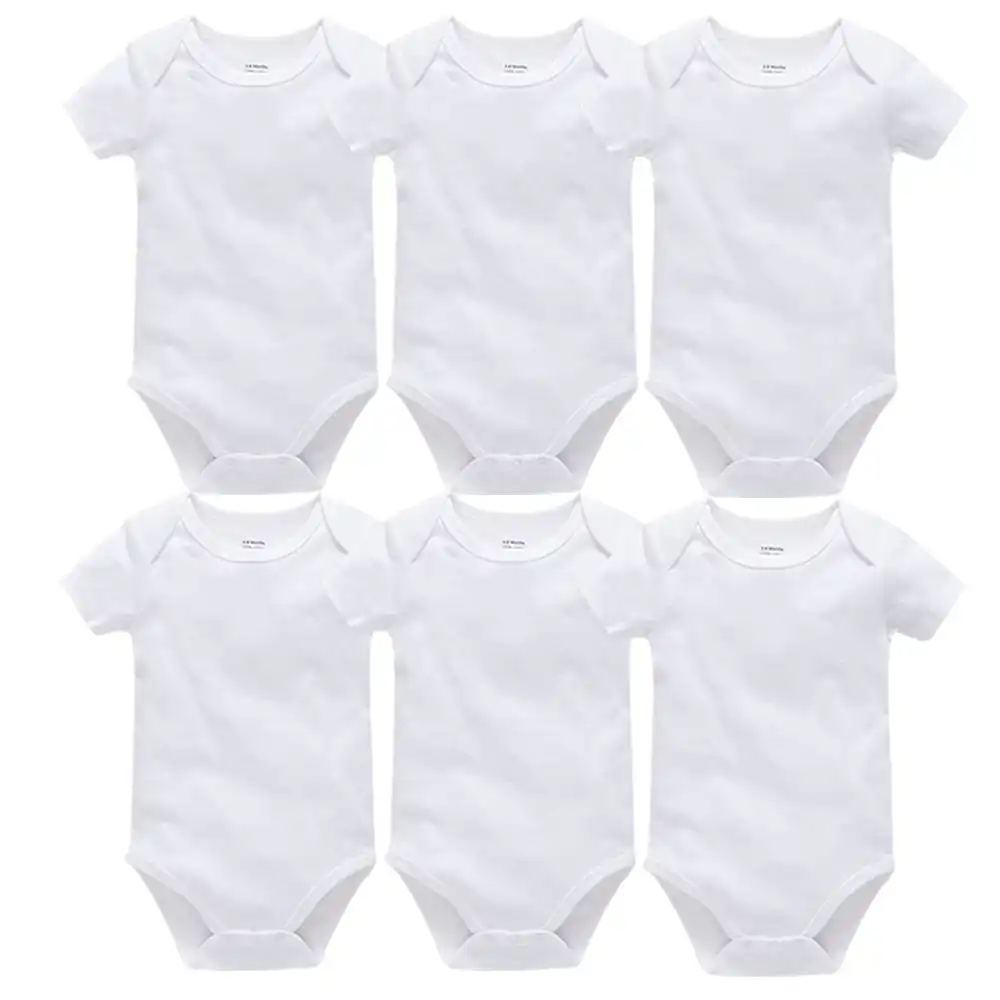 2020 Blank Baby Clothes Solid Design Short Sleeve Cotton Summer Baby Rompers Newborn Baby Boys Girls Roupa De Bebes Clothing Rompers Aliexpress