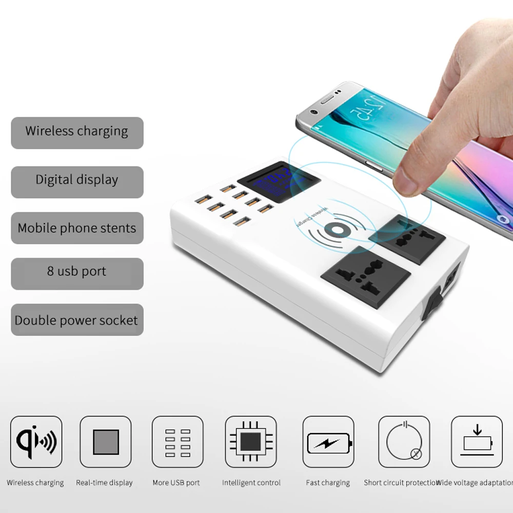 Smart Wireless Charger Universal 8 USB Charger Port Smart
