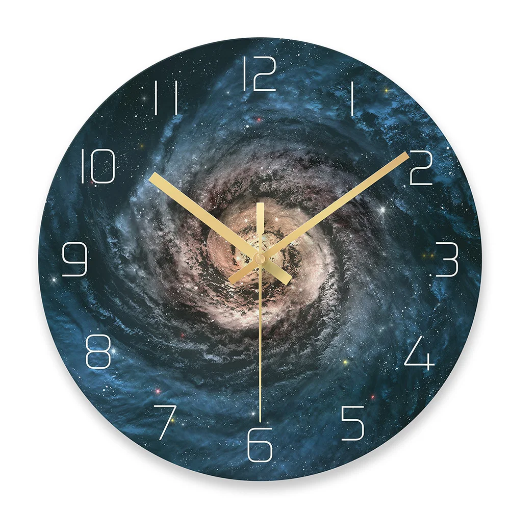 

Starry Sky Wall Clock Universe Galaxy Silent Movement Wall Clock Children Room Museum Decorative Clock Quartz Hanging Clock