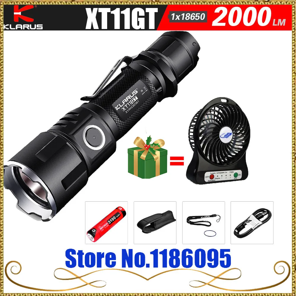 KLARUS XT11GT новейший CREE XHP35 HD E4 LED 2000 люмен тактический фонарик USB зарядка от 3100 мАч 18650