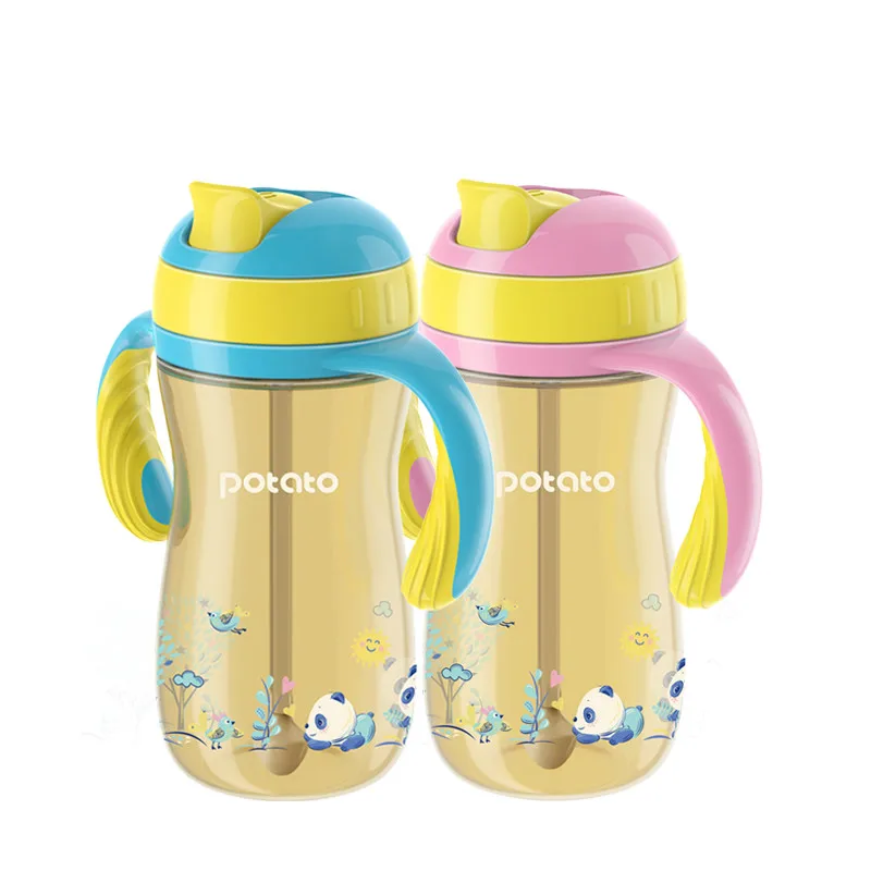 

Hot Selling Infants Learn Drinking Cups PPSU Baby Straw Cup Children Spill Proof Training Sippy Cups