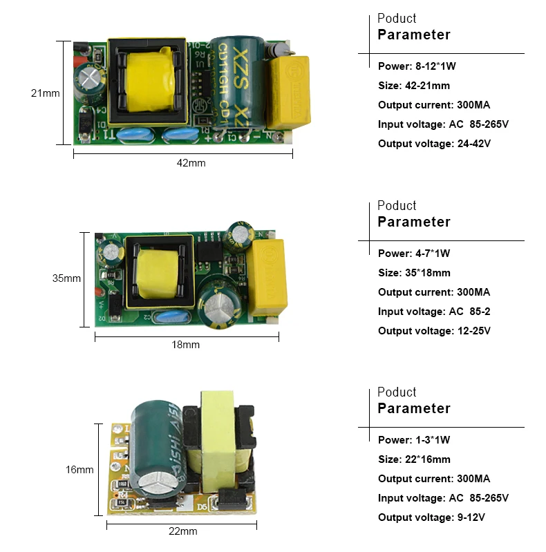 Входное AC90-265V в постоянный ток 9-85 в блок питания Трансформаторы освещения 1-25 Вт постоянный ток 300мА Светодиодный драйвер для DIY светодиодный лампы