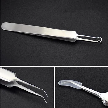 

3 pcs/set Acne Needle Tweezers Blackhead Pimples Removal Pointed Bend Gib Head Face Skin Care Tools Comedone Acne Extractor