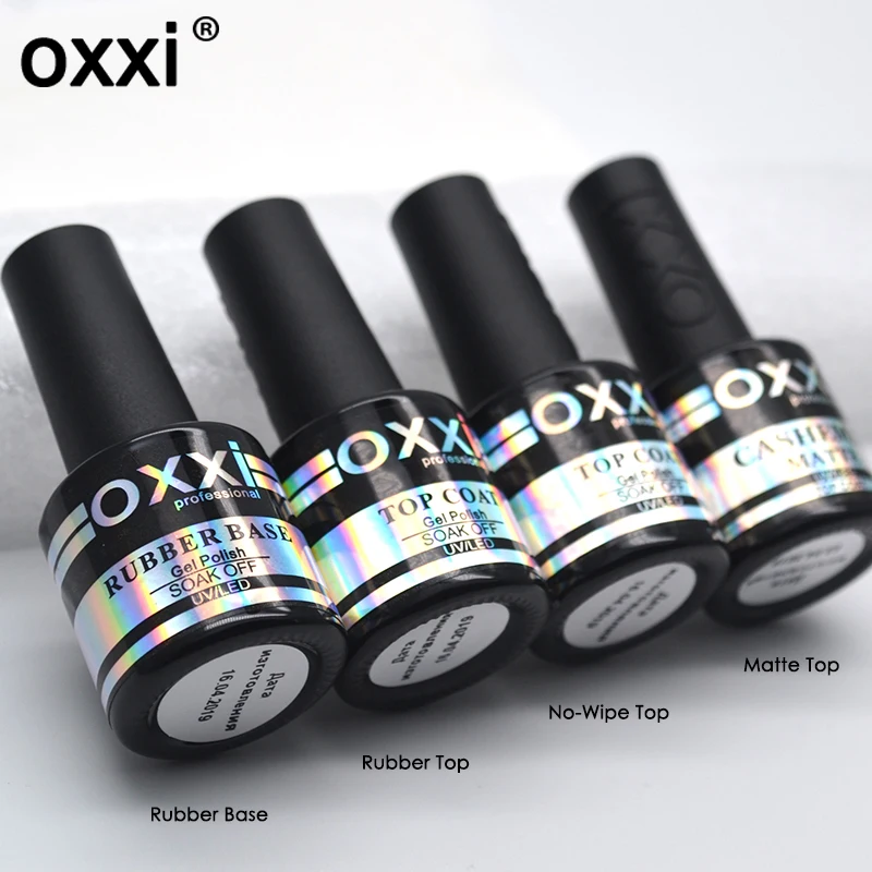  oxxi 8ml Nail Art UV Gel Varnish Nail Rubber Base and Top Coat Set For Nail Desgin Long-Lasting Led