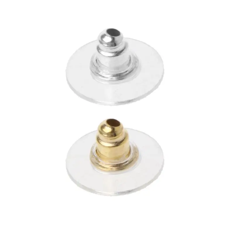 

100Pcs Bullet Clutch Earrings Stoppers with Pad Safety Backs Jewelry Findings