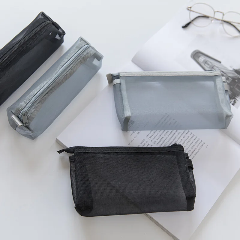 

Simple Transparent Mesh Pencil Case Office Student Pencil Box Pencil Bag School Box Pencils Pouch Stationery Kalem Kutusu