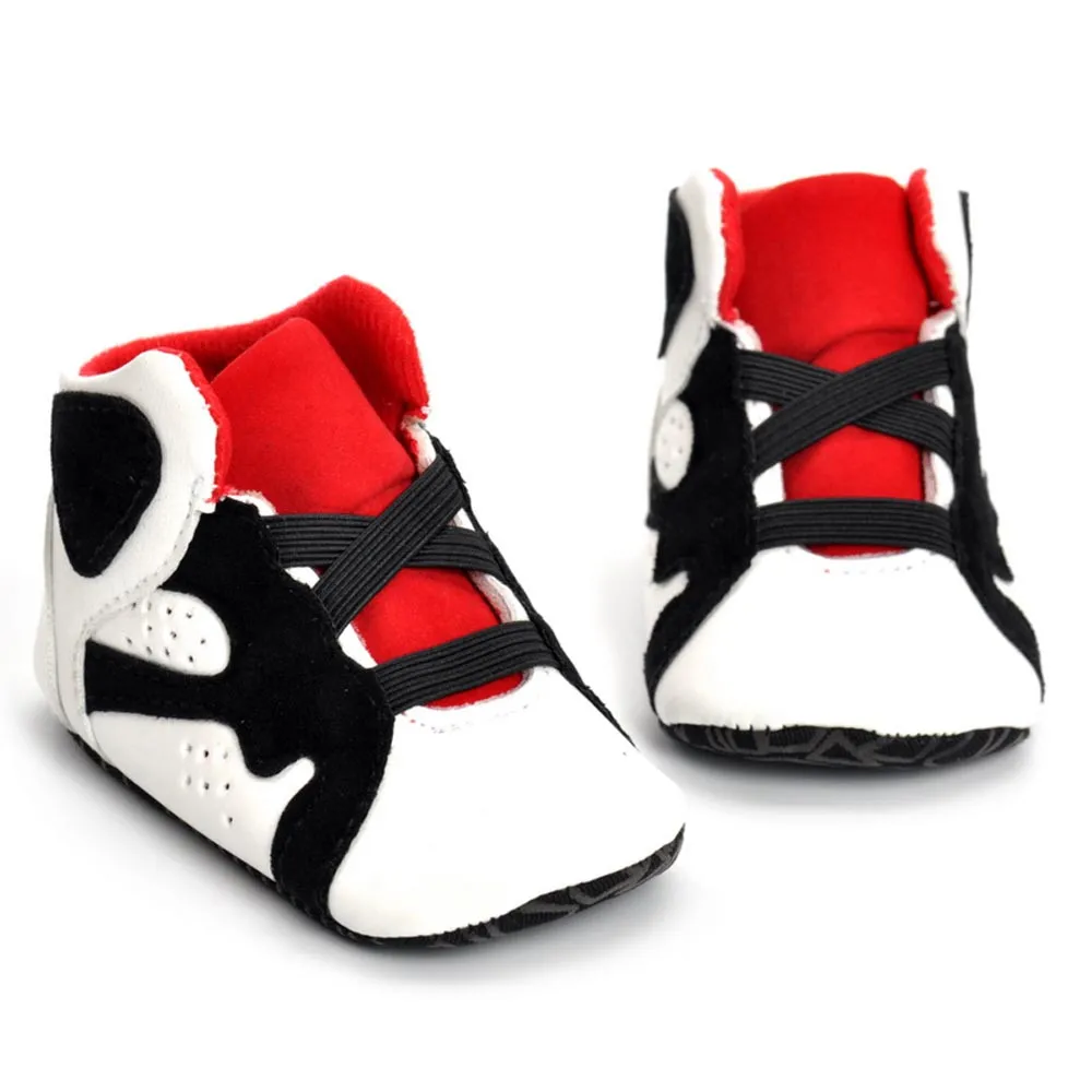 Модные Повседневное детская обувь новорожденных для девочек мальчиков кроватки обувь мягкая подошва против скольжения кожи детские