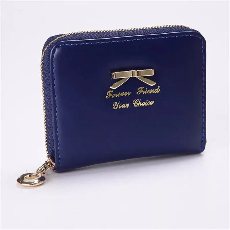 

Hot New Bow tie Lady Short Women Wallets Mini Money Purses Fold PU Leather Bags Female Coin Purse Card Holder 2018