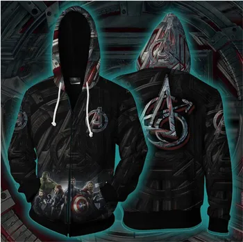 

2019 Avengers Endgame Quantum Realm Cosplay Hoodie 3D Printed Unisex Fashion Costume Superhero Zipper Sweatshirt Jacket