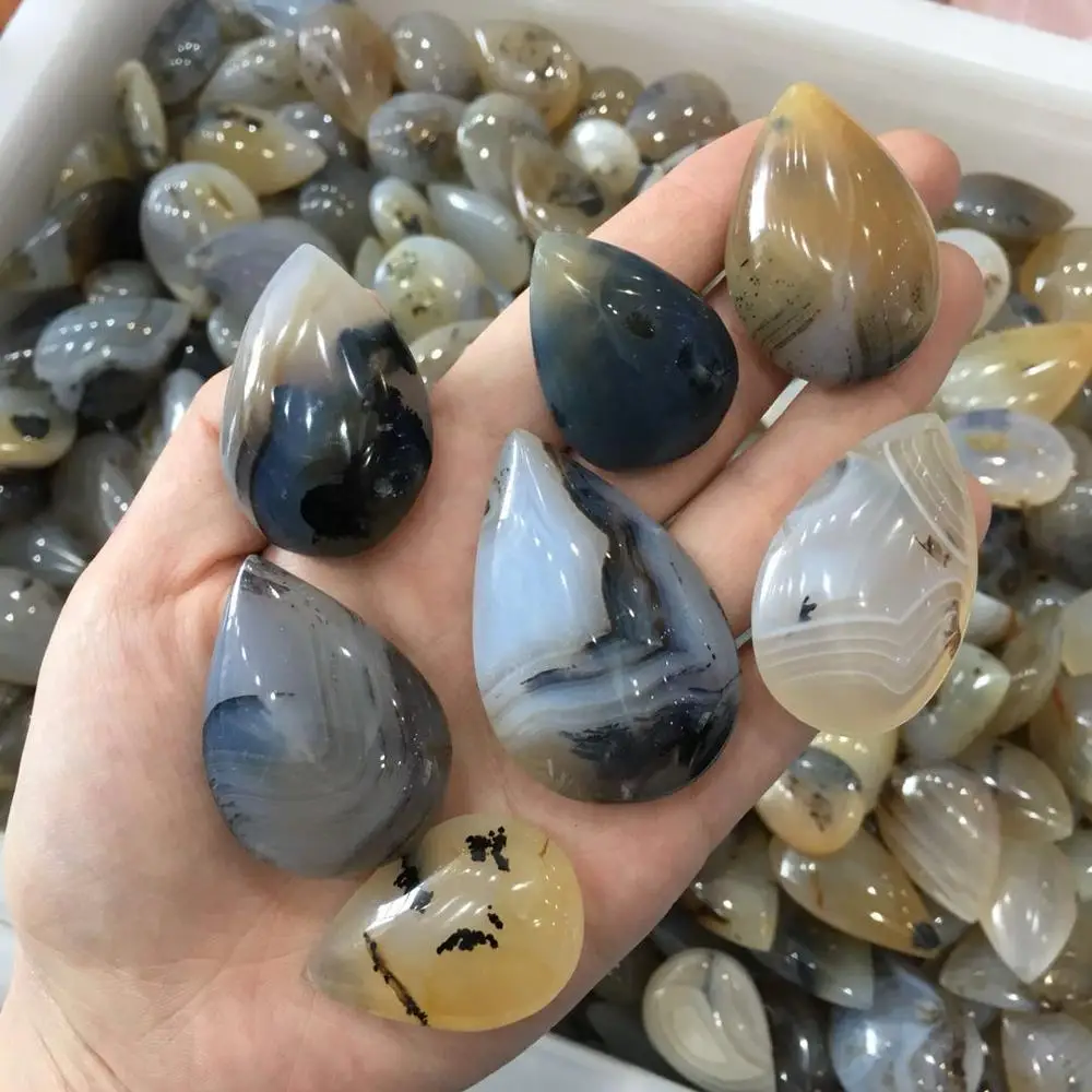 

Natural Stone Hot Selling Trendy Marine chalcedony Pendants Necklace Pendant for Jewelry Making DIY Necklace