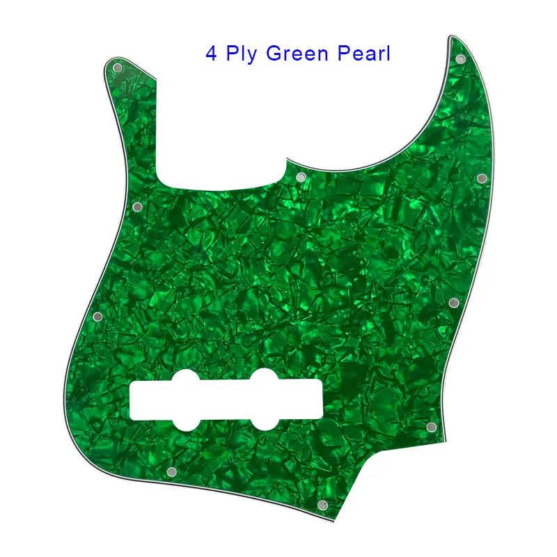 Pleroo гитара деталей pickguards Стандартный 10 отверстий 4 строки костюм для fender Jazz Bass Стиль JB накладку к царапинам плиты - Цвет: 4 ply green pearl