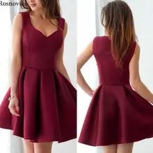 Короткие платья для выпускного вечера, v-образный вырез, оборки сбоку, молния, Современные Дешевые Молодежные Мини Вечерние платья Vestido De Fiesta