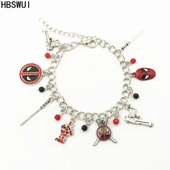 

HBSWUI Wholesale Freeshipping 20pcs a lot Deadpool charm Bracelet DTHVMNLK015