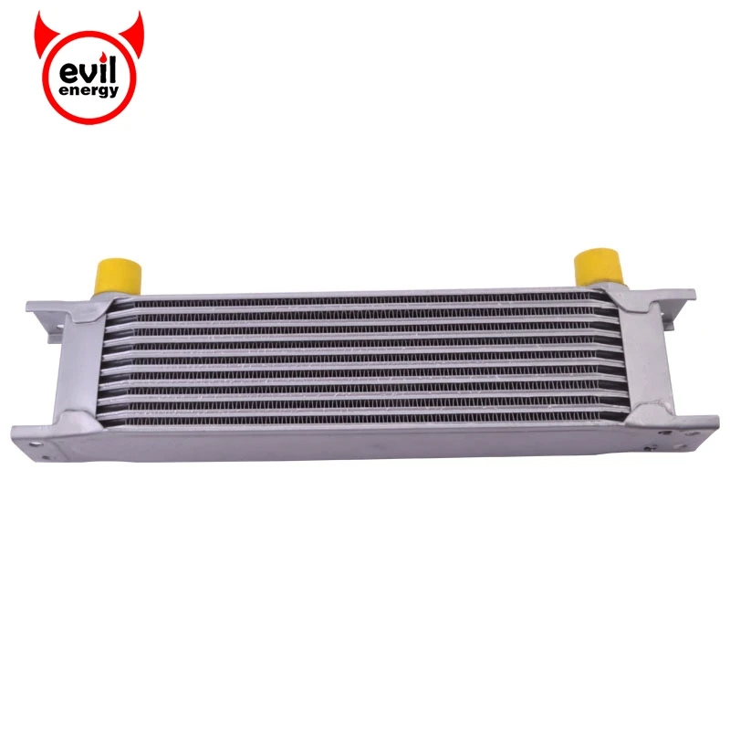 

evil energy Universal 10 Row 10AN Aluminum Engine Oil Cooler Transmission Cooler Racing Oil Cooler Raditor Sliver
