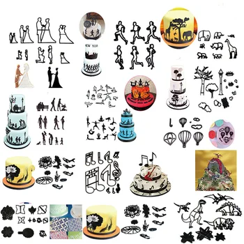 

22 Designs Plastic Silhouette Cookie Cutter Cake Fondant Biscuit Mold Cutters Cake Decorating Tools Baking Mold