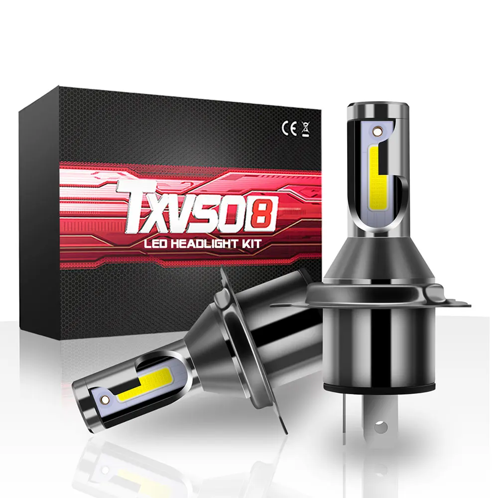 TXVSO8 2 шт. светодиодный H4 автомобильный Светильник лампы флип COB чипы 28000лм пара 6000K головной светильник лампа 110 Вт Автомобильные фары