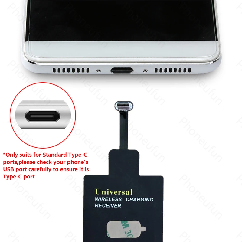 Обновленный Qi беспроводной зарядный USB-C приемник для samsung Galaxy A50 A30 A20S A5/A3/A7/ для Xiaomi Honor 9 8 usb type C чип