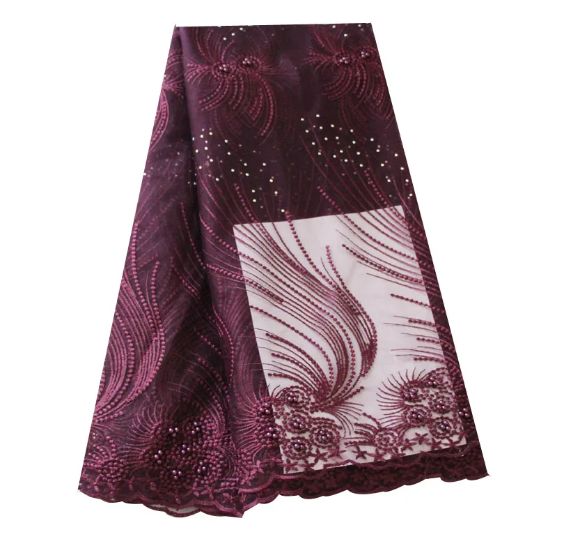 Burgundy-latest-african-laces-2018-peach-french-lace-fabric-with-stones-tulle-lace-fabric-5-yards (2)