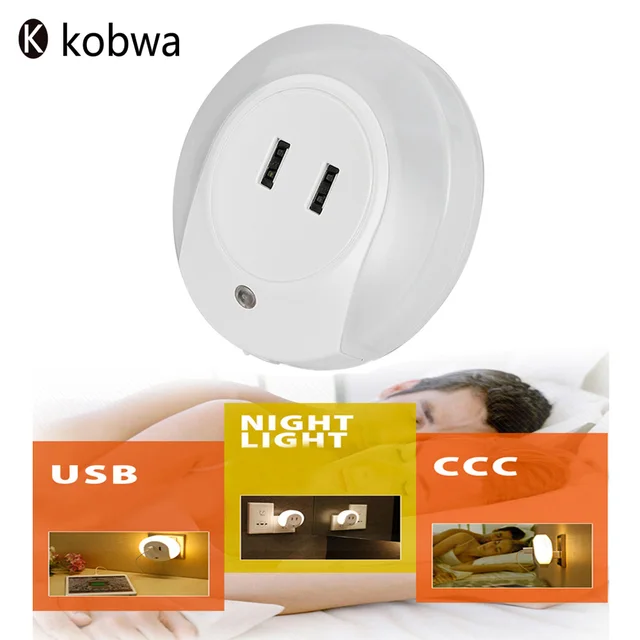 Stopcontact LED Nachtlampje Dual USB Charger Met Licht Sensor Snelle ... Stopcontact LED Nachtlampje Dual USB Charger Met Licht Sensor Snelle ...