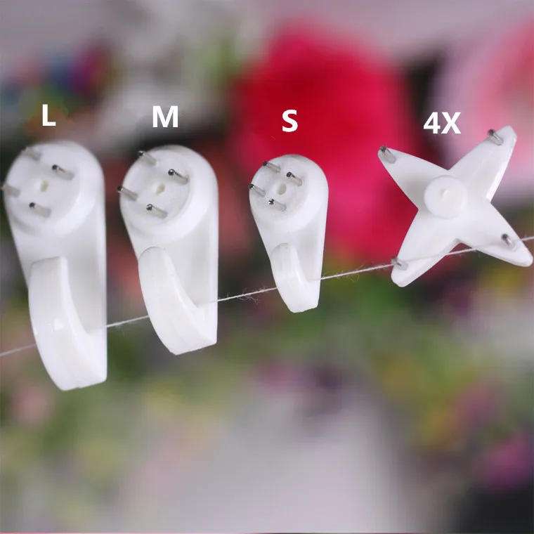 100pcs= 25* (S+M+L+4X) Non trace nail/Picture Hangers/Hook for Photo
