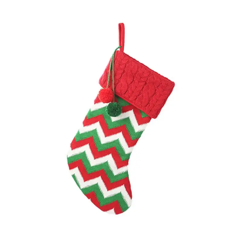 Снежинка Олень вязаные рождественские носки рождественский Дерево Висячие Конфеты Подарочная сумка украшения для домашнего праздника