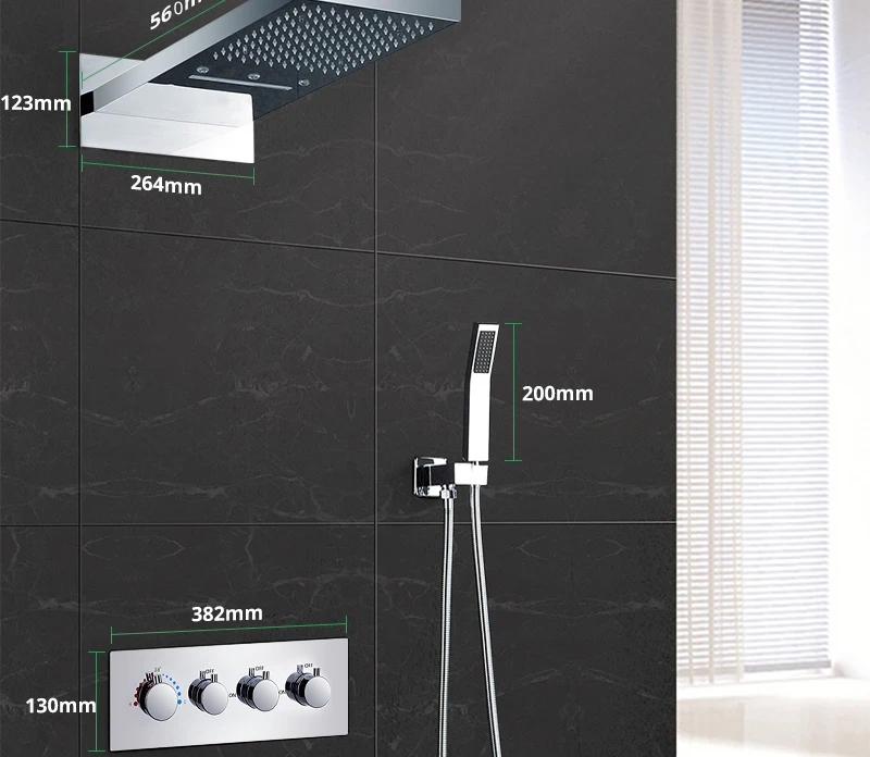Led Shower Set 22 Waterfall Controller Smart Shower System Massage Bath & Shower Faucets (22)