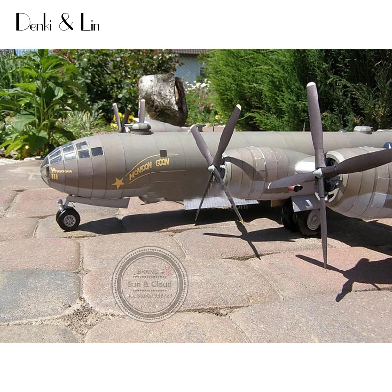 1:47 B-29 Super Aerial Fortress Bomber Aircraft DIY Kit Model 3D csjl Paper O3N7