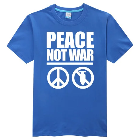 Футболка «Мир мира против войны» модная мужская Повседневная рубашка с короткими рукавами без войны, светящаяся футболка с пистолетом, футболка для вечеринки - Цвет: 4 blue