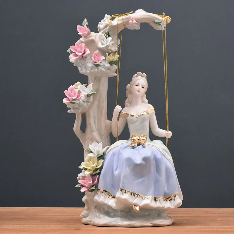 14.5x18.5x35 CM В стиле вестерн женский Home Decor Eurpoe высокое качество Красота Керамика фигурки художественных промыслов Кофе бар орнамент Свадебные украшения L3238 - Цвет: 14.5x18.5x35 CM