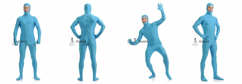 Ainclu Open Face Zentai Cat Suit Green Black White Cosplay Spandex Kids Adult Halloween Party -Zentai shop online