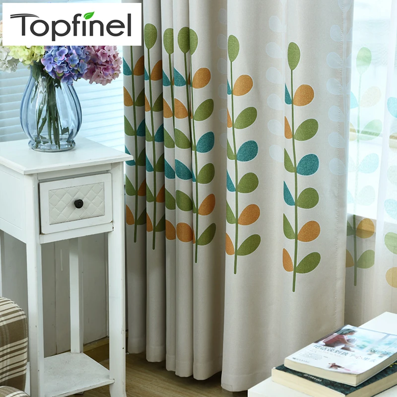 Rideau Occultant Rideau Pour Fenetre Avec Feuilles En Dessin Anime Pour Chambre De Bebe Pour Salon Chambre D Enfant Chambre De Princesse Aliexpress