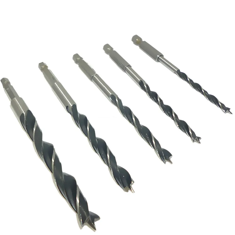 5 Piece 4mm 10mm 1/4"Hex Shank Wood Drill Bit Set Power Tool Drilling