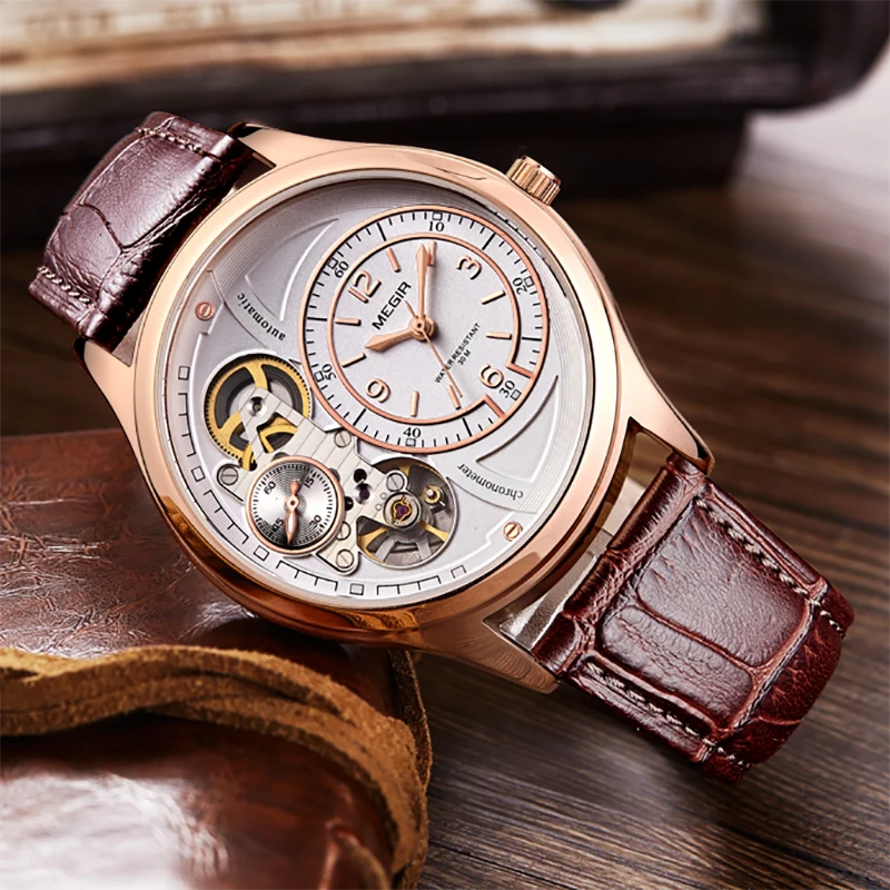 

Relogio Masculino 2017 Megir Mens Watches Top Brand Luxury Famous Male Clock Gold Quartz Wrist Watch Men Hodinky Quartz-Watch