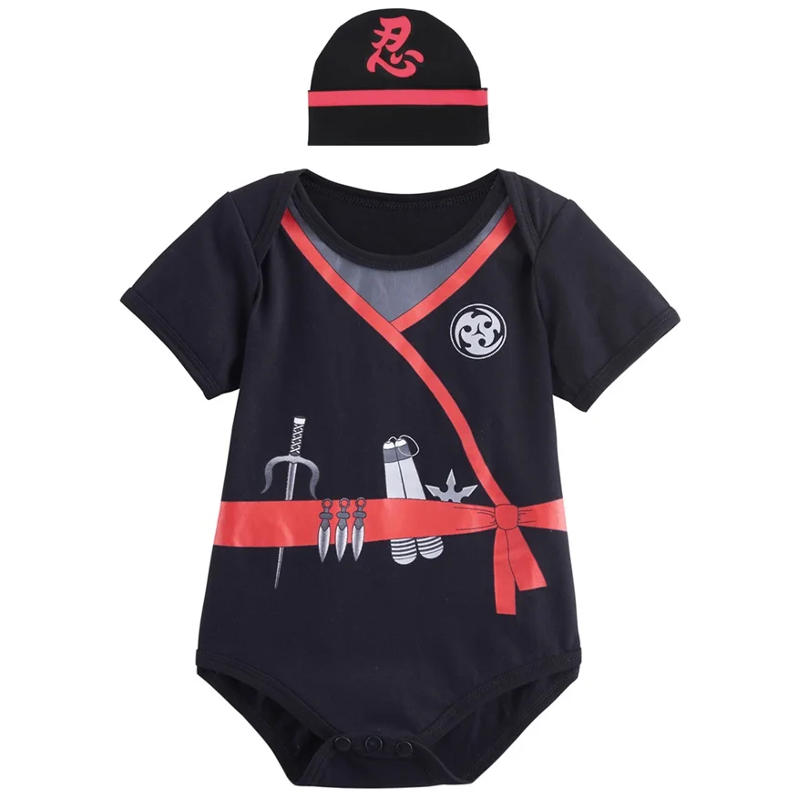 Костюм пирата на Хеллоуин для маленьких мальчиков; костюм пирата на Хеллоуин с шапочкой для младенцев; Карнавальный костюм для новорожденных - Цвет: Ninja