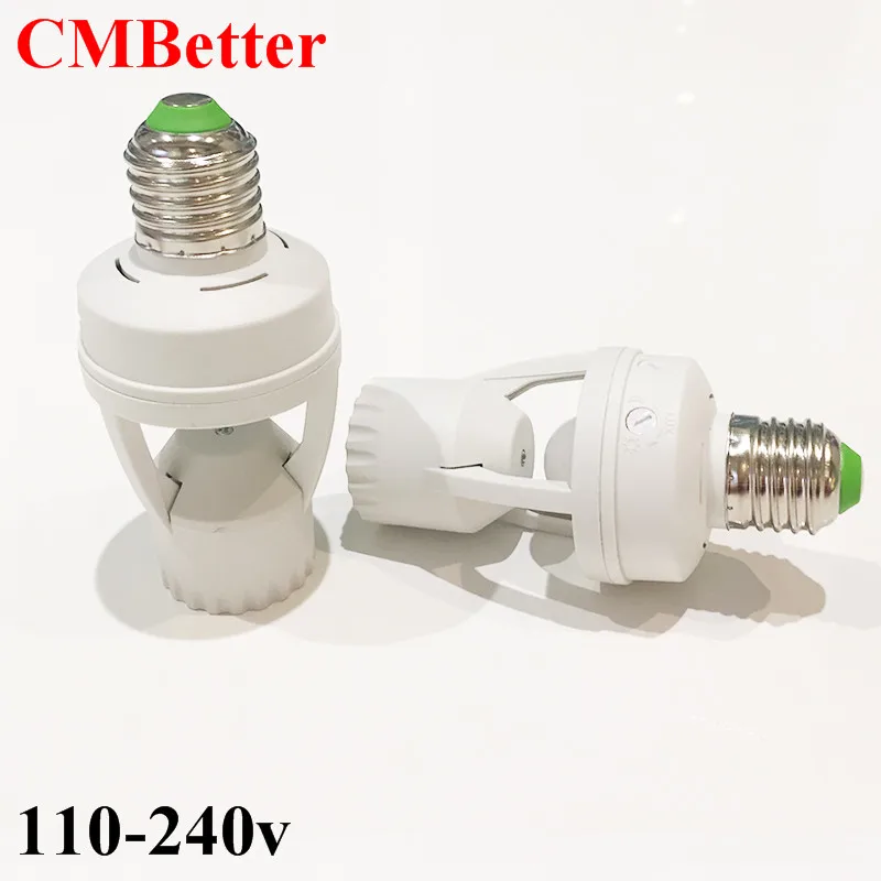 

CMBetter 110V220V Infrared PIR Motion Sensor 360 Degree LED E27 Lamp Base Light Bulb Switch Lamp Holder Converter Adapter Switch