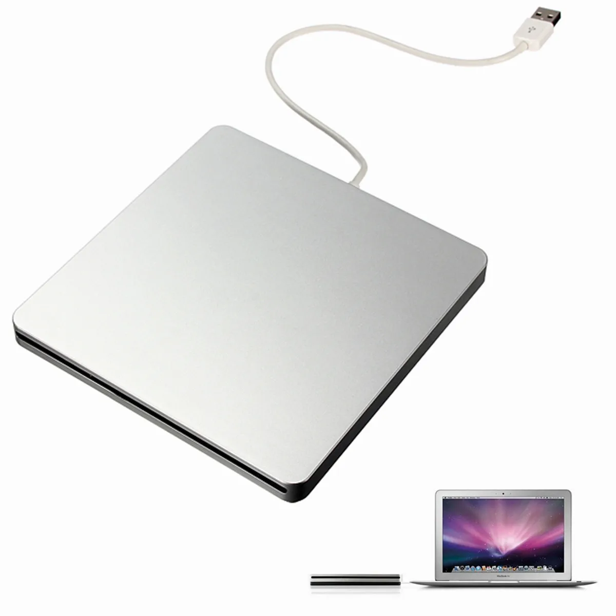 Автоматическая Slim USB 2,0 внешний слот в CD и DVD Rom RW проигрыватель горелки диск Для iMac/MacBook Air для Win8 ноутбука Notebo