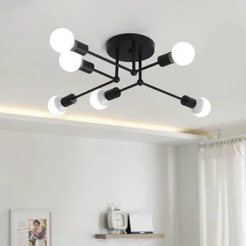 

Personality creative 6/8 Heads E27 Ceiling Lamp Retro Industrial Wind art Pipe Wrought Iron Ceiling Light for Home Restaurant