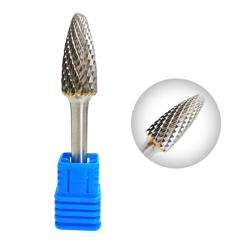 

SF-5 Tungsten Carbide Burr File .47 Inch Head with 6mm Shank Cylinder Shape Metalworking Bit for Rotary Die Grinder,1pcs