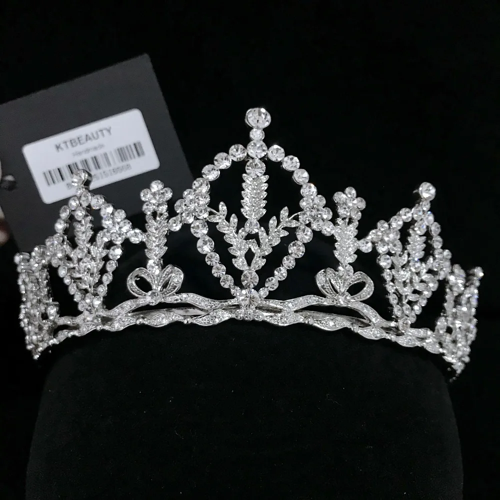 

Silver Vintage Luxury Zircon Gorgeous Crown Tiara Fashion Hairband Princess Crystal Hair Jewelry Romantic Bridal Head Chain Head