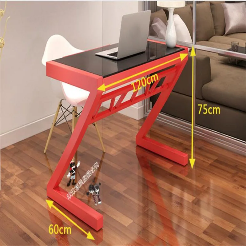 120 60CM Z Style Office Writing table Tempered Glass Computer Desk Modern font b Laptop b