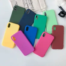 Карамельный цвет матовый Мягкий ТПУ силиконовый чехол для телефона чехол для Apple iPhone 6 6G 6s 7 8 Plus 8 Plus 10 X XR XS Max задний чехол s Coque