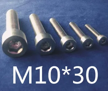 

New Free Shipping 20pcs M10X30 M10 Thread 10mm Diameter 30mm Length Hex socket head cap screw Titanium Ti Screw