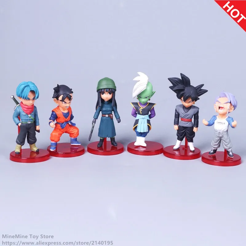 DISNEY 6 шт. 8 см аниме Dragon Ball Z Super Saiyan Trunks Son Gohan фигурка героя стрекозы Коллекционная