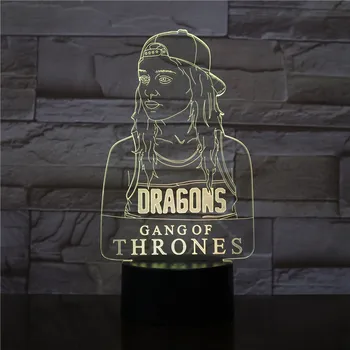 

Game of Thrones Dragon Girl A Song of Ice and Fire 7 Colors Chang 3D LED Night Light Sleep Bedroom Decor Lamp Girls Kids Gift