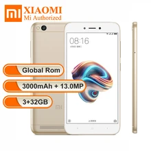 Rom Global Original Xiaomi Redmi 5A 3 GB RAM 32 GB ROM 5,0 pulgadas HD Snapdragon 425 Quad nÃºcleo MIUI9 4G LTE telÃ©fono mÃ³vil 13MP 3000 mAh(Hong Kong,China)